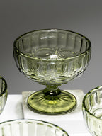 Vintage Olive Green Embossed Dessert Cups - Set of 6 - The Golden Theory