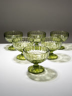 Vintage Olive Green Embossed Dessert Cups - Set of 6 - The Golden Theory