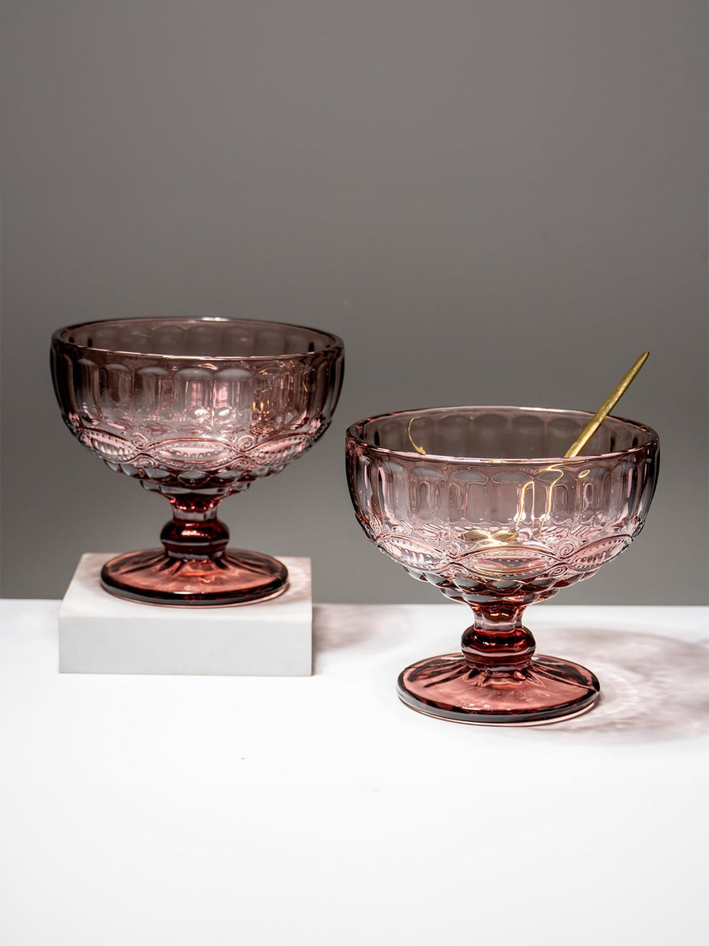Vintage Rose Embossed Dessert Cups - Set of 6 - The Golden Theory