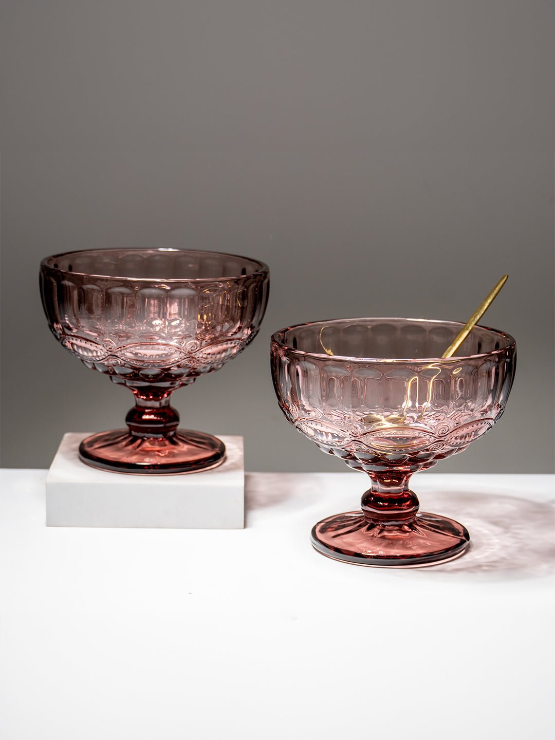 Vintage Rose Embossed Dessert Cups - Set of 6 - The Golden Theory
