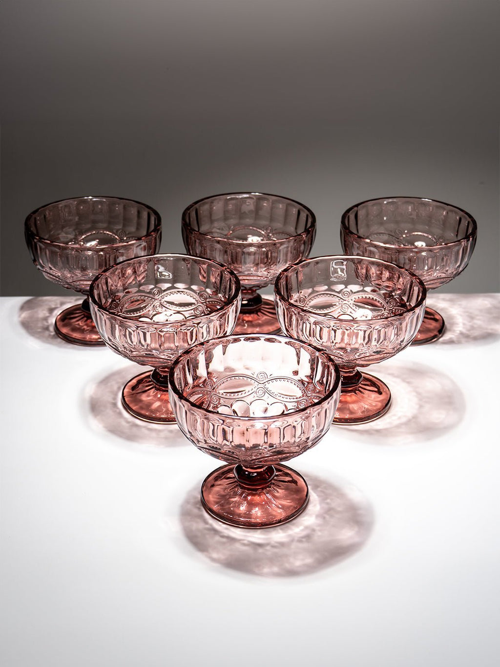 Vintage Rose Embossed Dessert Cups - Set of 6 - The Golden Theory