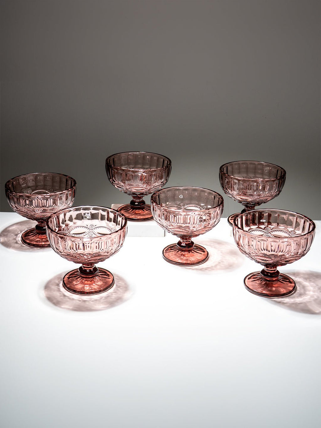Vintage Rose Embossed Dessert Cups - Set of 6 - The Golden Theory