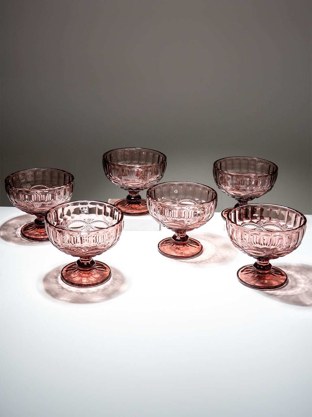Vintage Rose Embossed Dessert Cups - Set of 6 - The Golden Theory