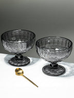 Vintage Smoky Grey Embossed Dessert Cups - Set of 6 - The Golden Theory