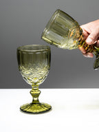 Vintage-Style Yellow Embossed Goblets - Set of 6 - The Golden Theory