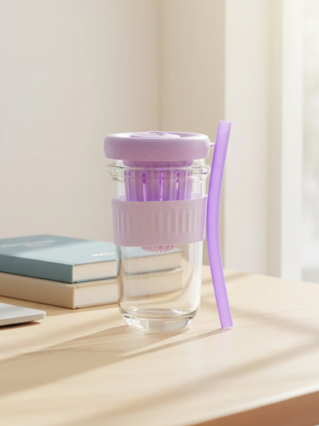 Violet Silicone Grip Sipper with Infuser - The Golden Theory