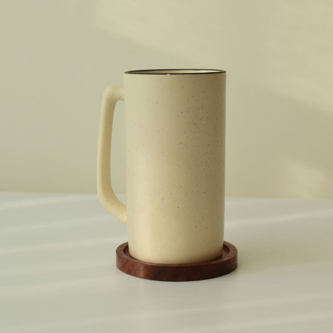 Marble White Ceramic Beer Mug