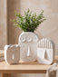 White Abstract Face Planter Set of 3 - The Golden Theory