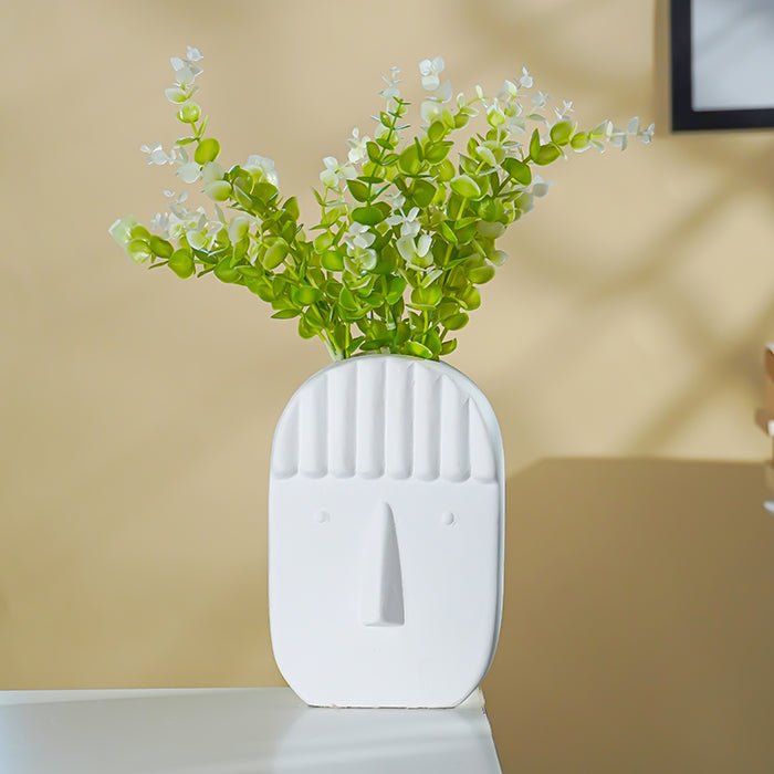 White Abstract Face Planter Set of 3 - The Golden Theory