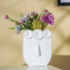 White Abstract Face Planter Set of 3 - The Golden Theory