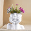 White Abstract Face Planter with Artistic Expression - The Golden Theory
