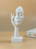 White Abstract Face Sculptures Set of 3 - The Golden Theory