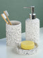 White and Black Speckled Ceramic Bathroom Set of 3 - The Golden Theory