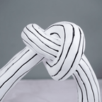 White and Black Striped Knot Sculpture - The Golden Theory