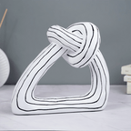 White and Black Striped Knot Sculpture - The Golden Theory
