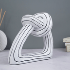 White and Black Striped Knot Sculpture - The Golden Theory