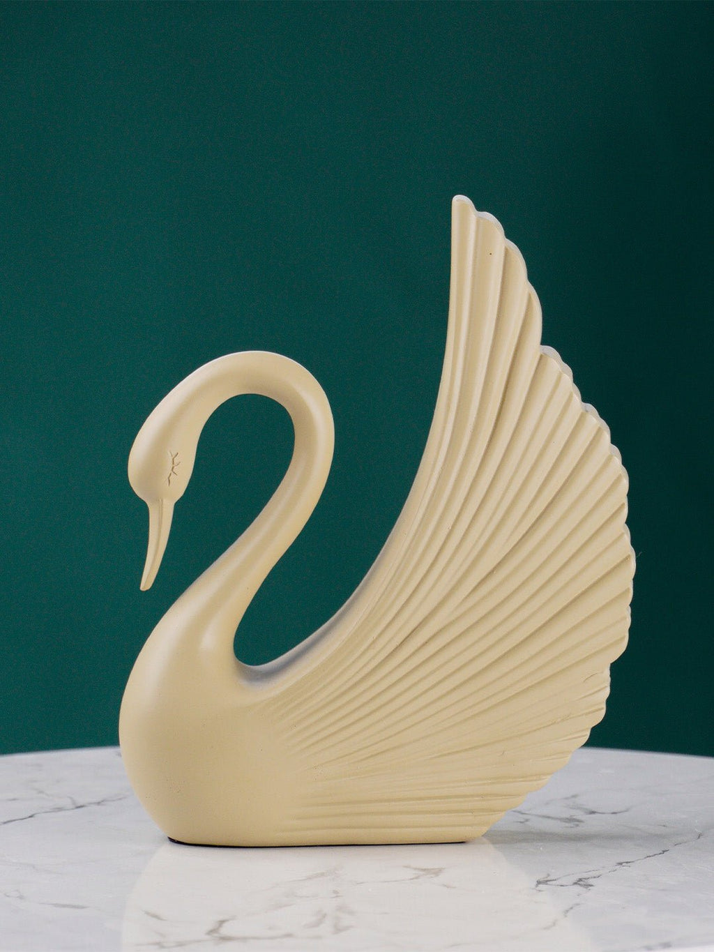White and Gold Swan Couple Figurines - The Golden Theory