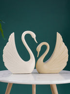 White and Gold Swan Couple Figurines - The Golden Theory