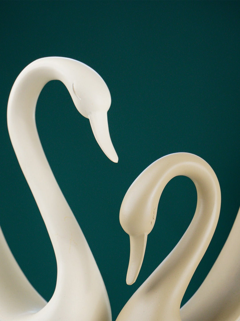 White and Gold Swan Couple Figurines - The Golden Theory