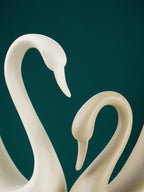 White and Gold Swan Couple Figurines - The Golden Theory