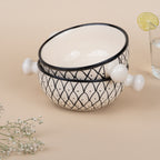 White Arabic Hand-Painted Ceramic Serving Bowl | Set of 2 - The Golden Theory