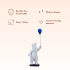 White Bear Figurine with Blue Balloon - The Golden Theory