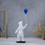 White Bear Figurine with Blue Balloon - The Golden Theory