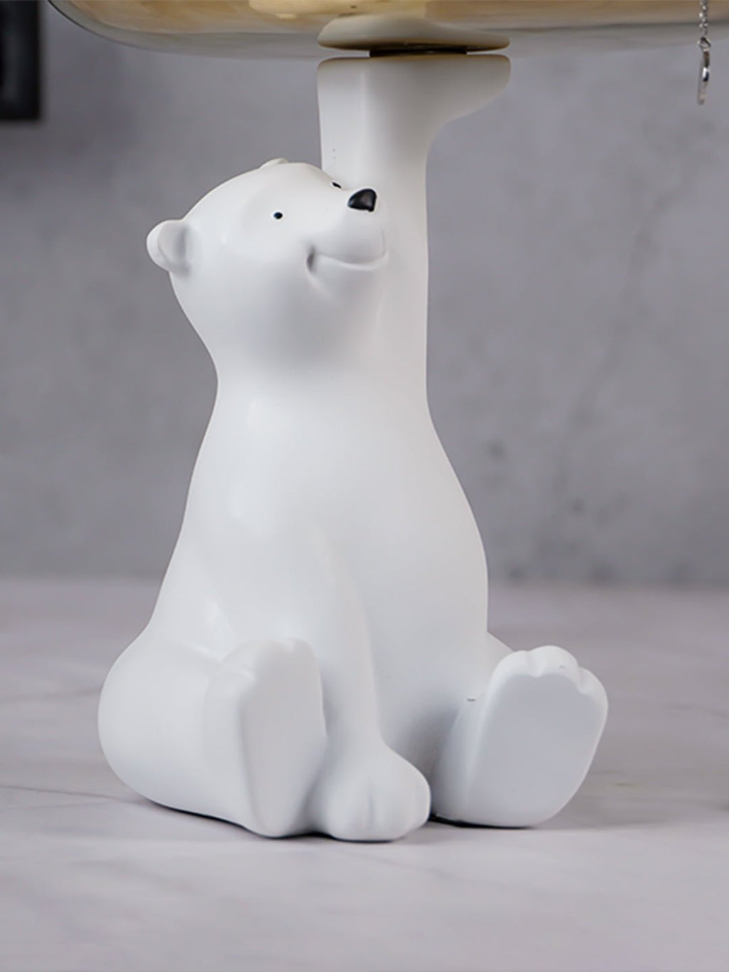 White Bear Figurine with Golden Tray - The Golden Theory