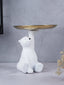White Bear Figurine with Golden Tray - The Golden Theory