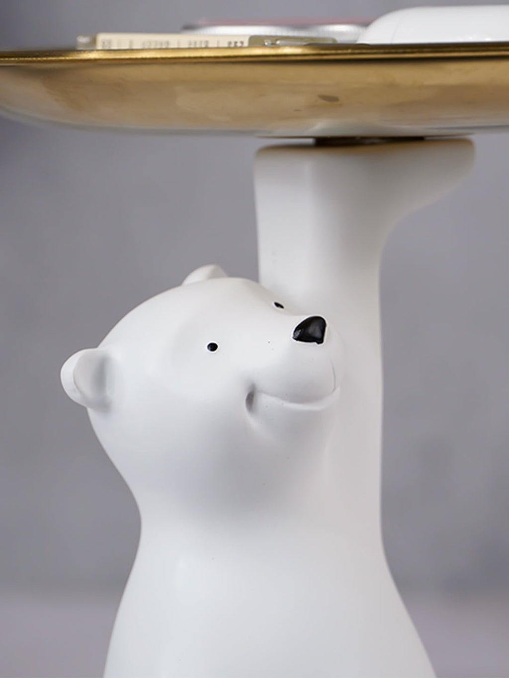 White Bear Figurine with Golden Tray - The Golden Theory