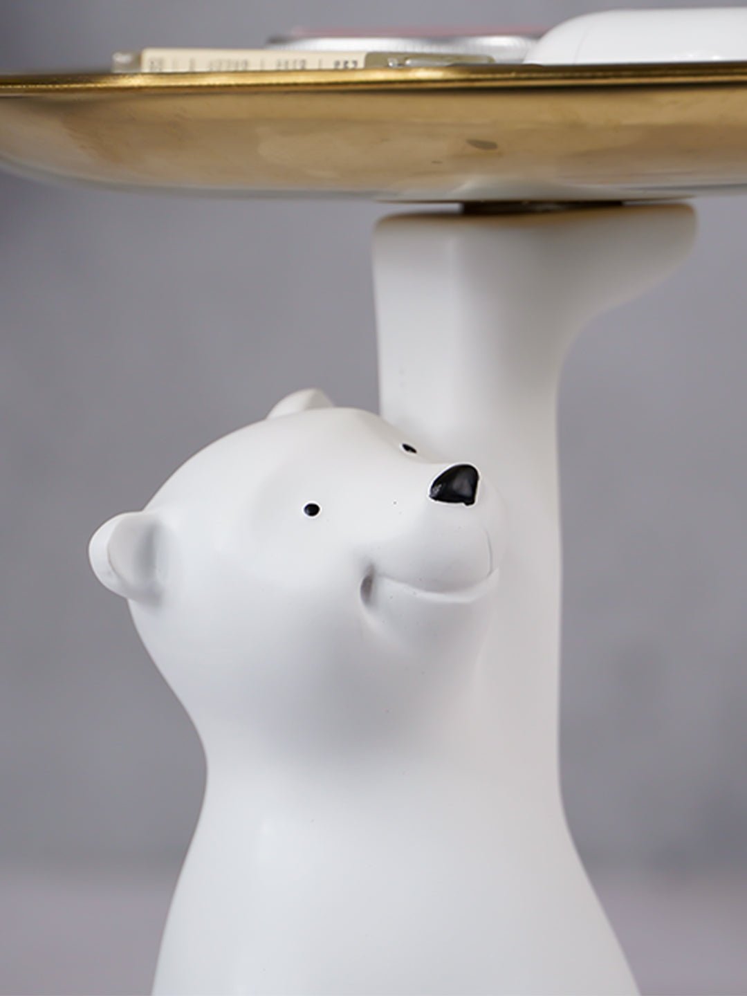 White Bear Figurine with Golden Tray - The Golden Theory