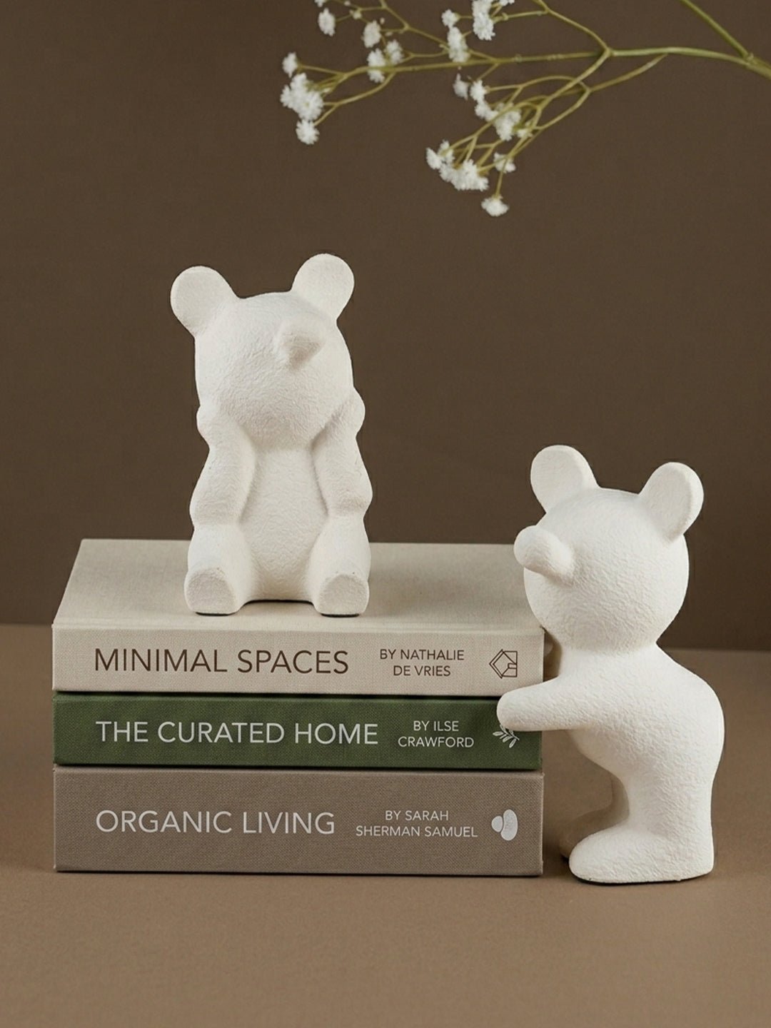 White Bear-Shaped Bookends - The Golden Theory