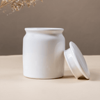 White Ceramic Canisters with Lids - Set of 2 - The Golden Theory