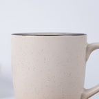 White Ceramic Coffee Mug with Black Border - The Golden Theory