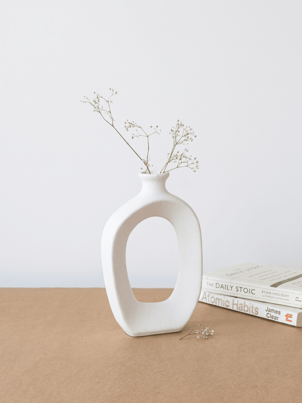 White Ceramic Decorative Vase - The Golden Theory