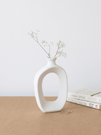 White Ceramic Decorative Vase - The Golden Theory
