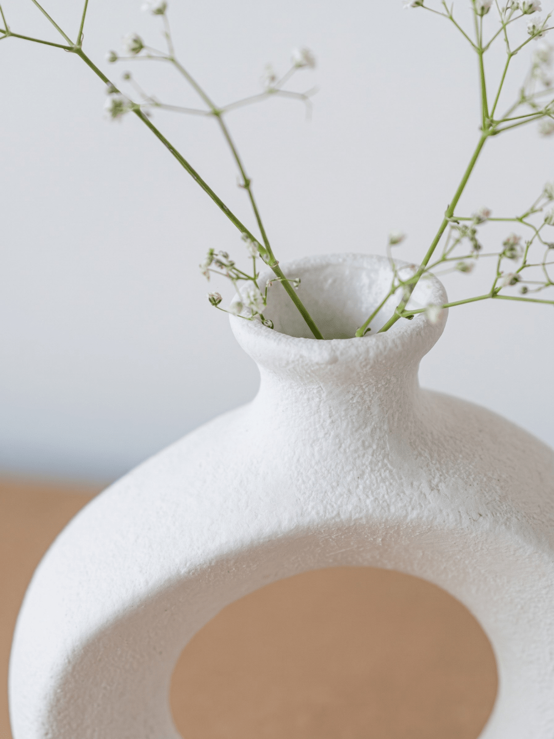 White Ceramic Decorative Vase - The Golden Theory