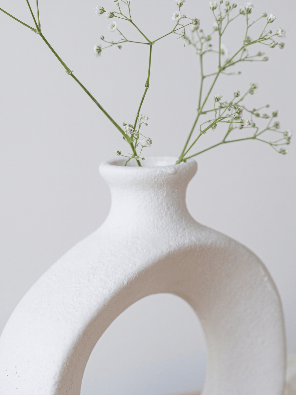 White Ceramic Decorative Vase - The Golden Theory