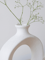 White Ceramic Decorative Vase - The Golden Theory