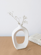 White Ceramic Decorative Vase - The Golden Theory