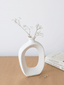 White Ceramic Decorative Vase - The Golden Theory