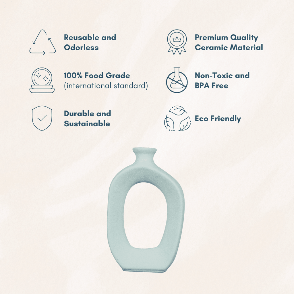 White Ceramic Decorative Vase - The Golden Theory