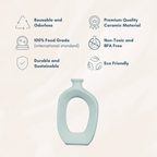 White Ceramic Decorative Vase - The Golden Theory