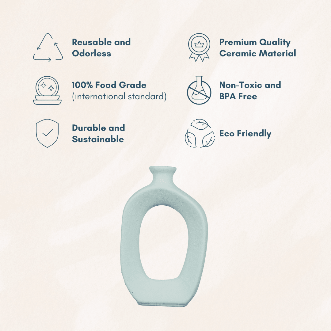 White Ceramic Decorative Vase - The Golden Theory
