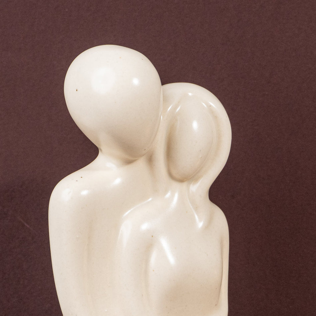 White Ceramic Embracing Couple - The Golden Theory