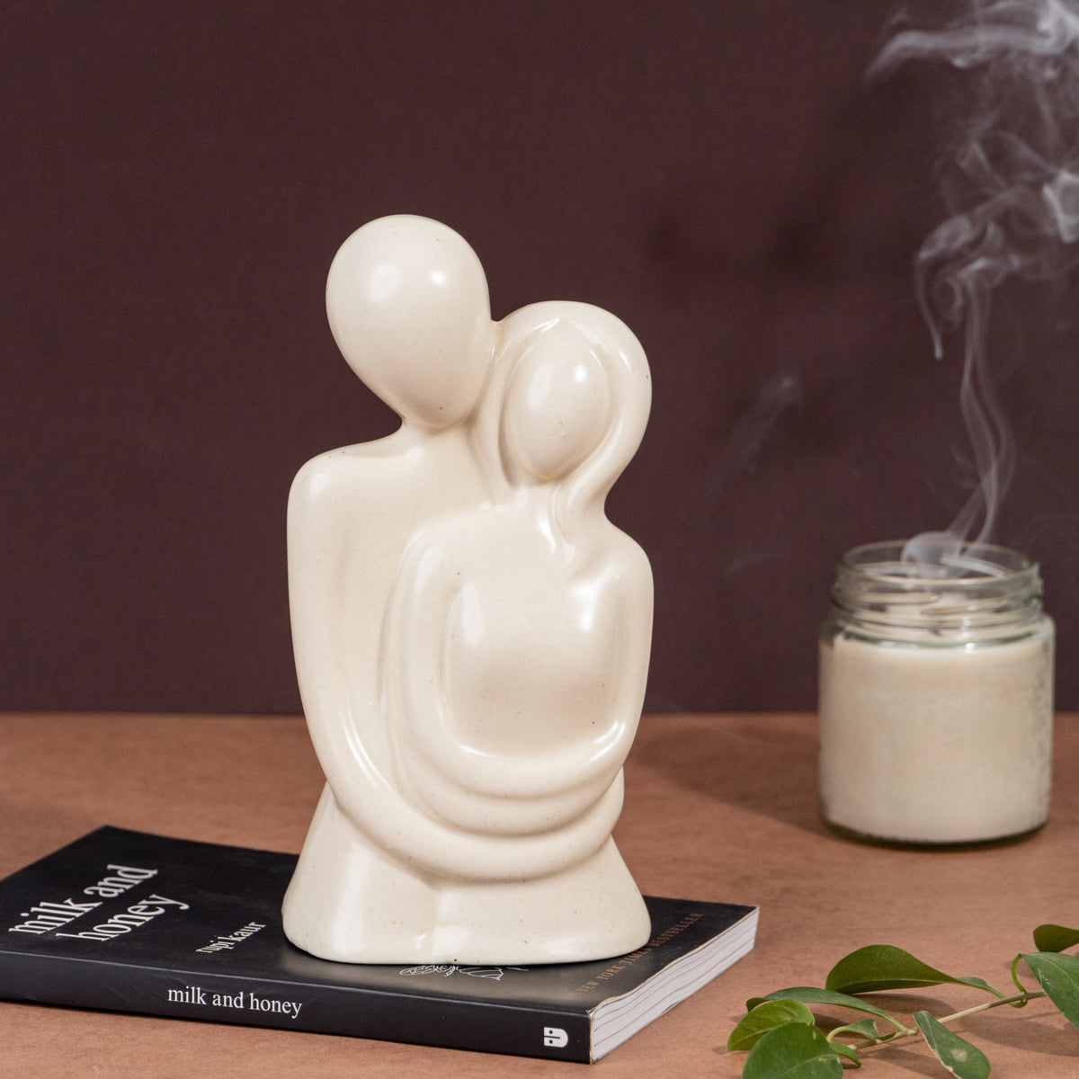 White Ceramic Embracing Couple - The Golden Theory