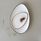 White Ceramic Oval Shaped Platter | Set of 2 - The Golden Theory