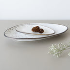 White Ceramic Oval Shaped Platter | Set of 2 - The Golden Theory