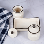 White Ceramic Pickle Jar Set | Set of 2 - The Golden Theory