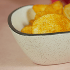White Ceramic Pyramid Serving Bowl with Black Border - The Golden Theory